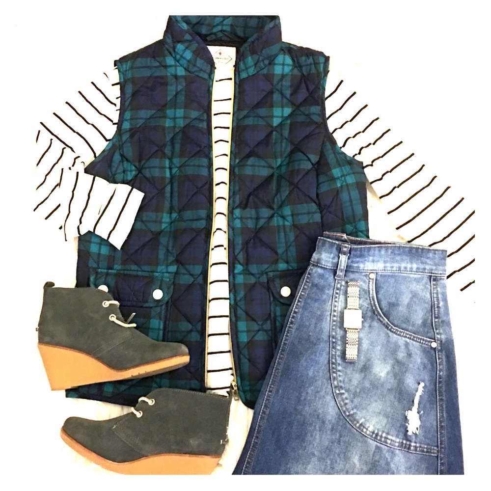 Plaid | quilted | vest - Picture 1 of 12
